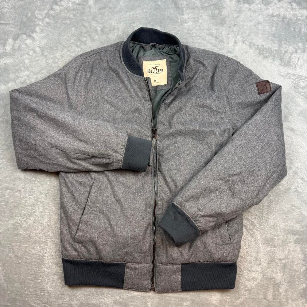 Hollister-co Men's Grey and Brown Jacket